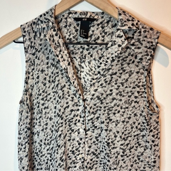 Women’s | H&M sleeveless button down sheer blouse | Size 4 - Picture 3 of 8